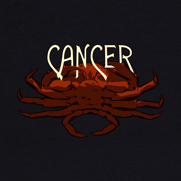 Red Crab Cancer Zodiac - Astrology Shirt by RyanJGillDesigns